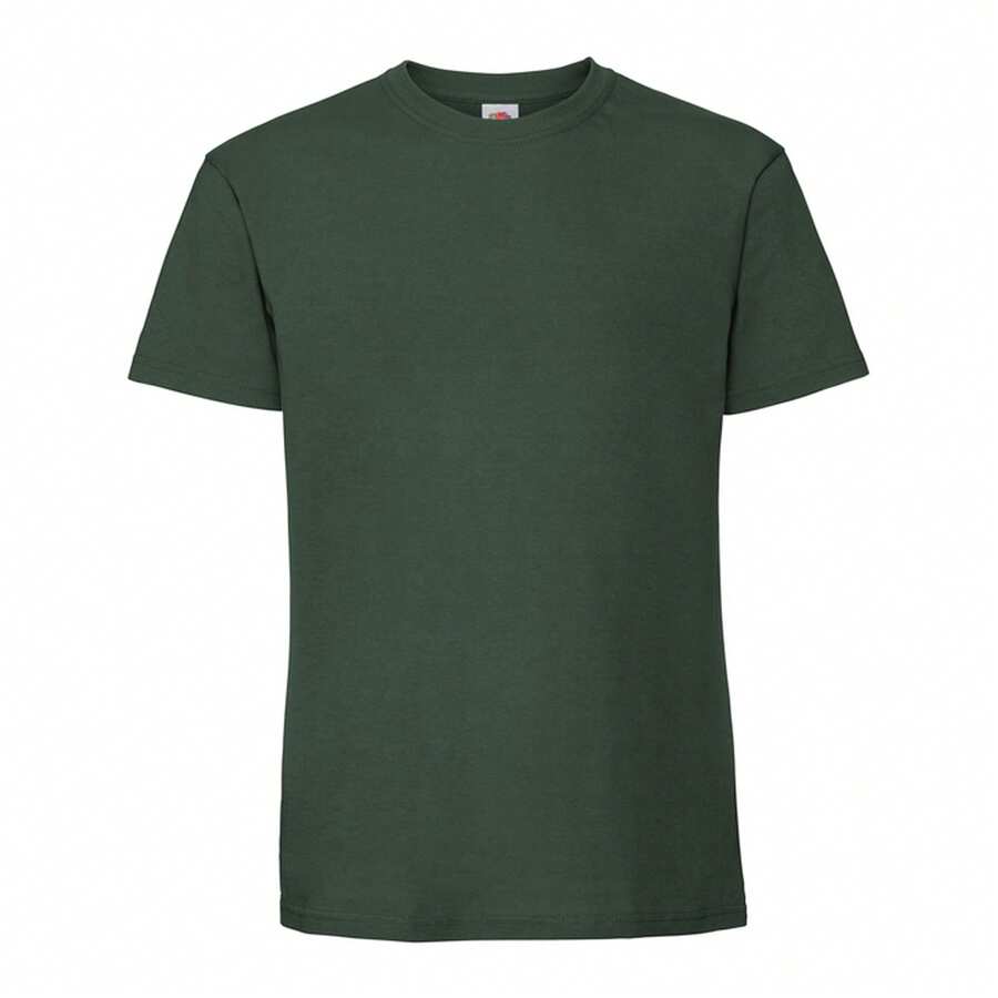 Fruit Of The Loom Mens Iconic Premium Ringspun Cotton T-Shirt - Bottle Green - View 1