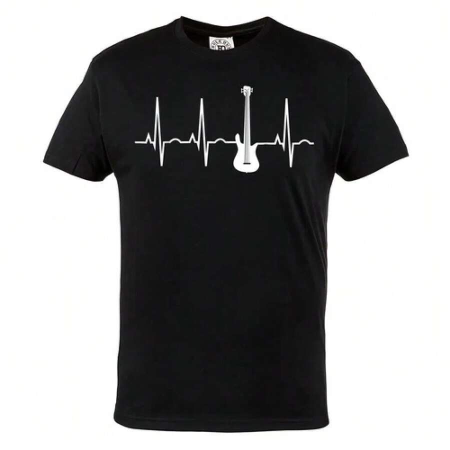 MUSICAL T-SHIRT FOR GUITARIST MUSICIAN - Black - View 1