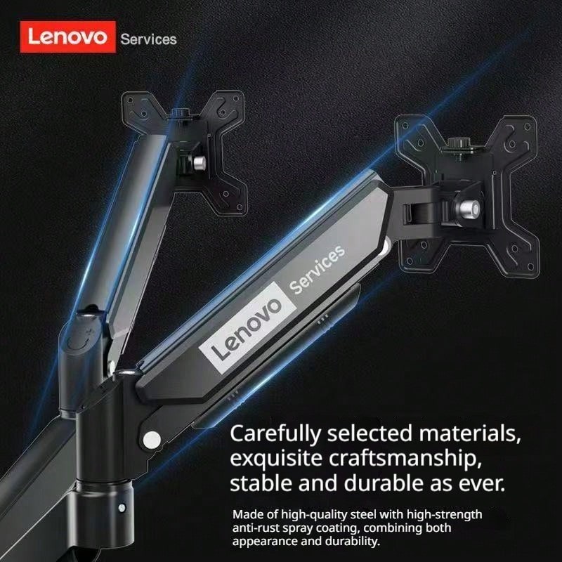 Lenovo AM120 Dual Monitor Arm, Gas Spring Adjustable Mount, Full Motion VESA Mount, Suitable For 17-32 Inch Screens - View 1