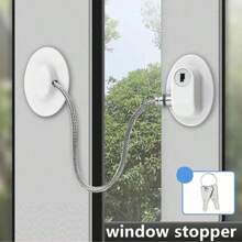 1pc White Multi-Function Child Safety Lock, Cabinet Door Lock, Window Lock, Refrigerator Lock, Sliding Door Window Lock With Stopper - White - View 1