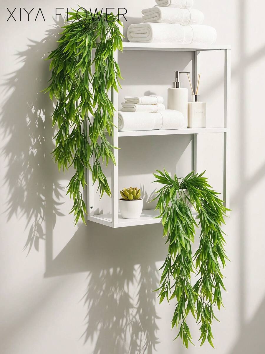 1/2/3pcs Artificial Hanging Willow Vine Plants, Faux Long Drooping ...