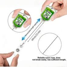 TONAVIETO 1pc Green Infusion Bag Badge Reel Acrylic Retractable Badge Holder Clip With Swivel Alligator Clip For Nurse, Doctor, Nursing Student, Hr, Office Workers - Green Infusion Bag - View 4