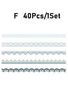 40PCS Lace Pattern Sticker, Pastel Floral Lace-Like Decoration Stickers, Lace Edged Vintage Scrapbook Paper, Self-Adhesive Vintage Scrapbooking, Journaling, Card Making, For DIY Crafts, Invitations, Scrapbook Stickers, Craft Supplies - Multicolor - View 17