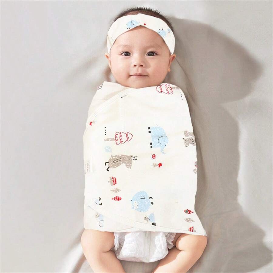 1pc Baby Swaddle Blanket, Newborn And Infant Swaddle Wrap For Boys And Girls, Adjustable Swaddle Set, Soft Baby, Perfect Gift - 35*80cm - View 1
