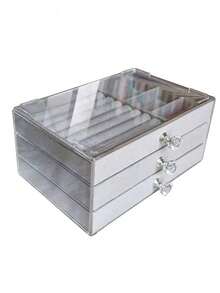 1pc Velvet Jewelry Box Drawer Style Jewelry Box Ring Box Earring Storage Box Drawer Style Jewelry Storage Box, Ring, Necklace, Bracelet, Earring And Pendant Storage Box, Jewelry Storage Box, Perfect Storage Solution For Women's Travel Essentials - Multicolor - View 11