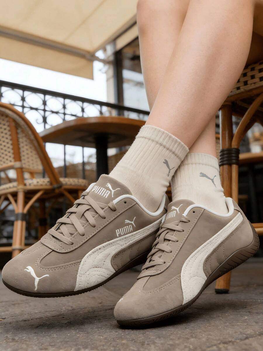 Puma Speedcat Elevated Wns 女款舒适轻便户外运动鞋,适合日常休闲穿着 403619-02 - 冰咖色-雪白色 - 查看 1