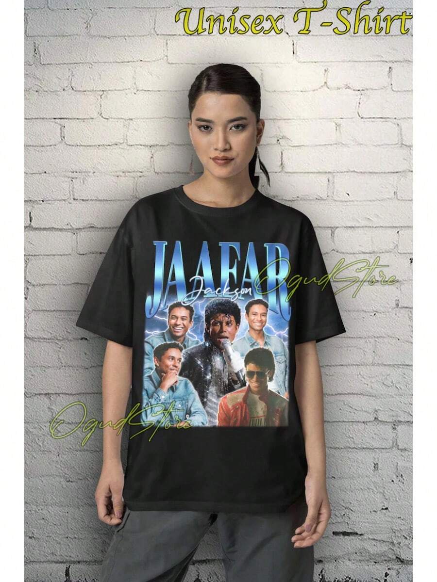 Jafar.Jackson Patchwork T Hemd,Jafar.Jackson Retro T Hemd,Jafar.Jackson Bekleidung,Jafar.Jackson-Filmthema T Hemd,Jafar.Jackson-Sweatshirt,100%Reine Baumwolle T Hemd - Schwarz - Übersicht 1