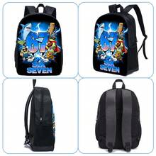 3 PIEZAS Mochila escolar de 16.5 pulgadas con bolso de mano y estuche para lápices para primaria, escuela primaria y secundaria - 67 y tiburones - Ver 4