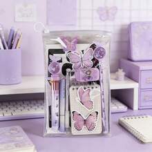 Cute Butterfly Stationery Set, Multi-Functional Stationery Gift Set Including Notebook, Stickers, 10-Color Gel Pens, Back To School, Graduation Gift, Academic Incentive Cute School Supplies - Suit - View 2