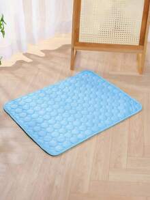 貓狗夏季透氣冰絲睡眠墊，適用於大型、中型和小型貓狗，頂層採用冰絲涼感面料，持久涼爽，適合小型寵物 - 藍色 - 查看 3