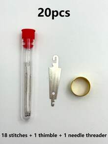42/20/1pcs Traditional Steel Large Eye Needle Threader Set, Random Red/Blue Needle Case, Easy Threading, Suitable For Elderly Hand Sewing, Clothing Bedding Embroidery, Practical Hand Tool, Perfect For Birthday, Graduation, Summer Holiday, New Year - Multicolor - View 10