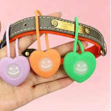 1pc/3pcs Heart-Shaped Pet LED Glowing Pendant, Night Anti-Lost Collar Charm, Universal For Cats And Dogs - Multicolor - View 7