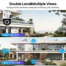 2MP+2MP Dual Lens Outdoor Security Camera, 355° Pan/Tilt 2.4G/5G WiFi Wireless Surveillance Camera, Full Color Night Vision, Motion Detection, Two-Way Audio, Suitable For Street, Garden And Home CCTV Camera - Multicolor - View 9