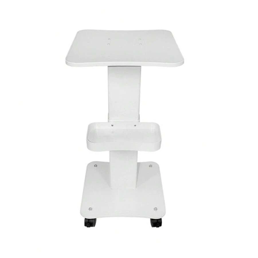 Carrito Móvil para Equipos de Belleza con Ruedas, Mesa Auxiliar para Salón de Estética, Diseño con Bandeja Inferior de Almacenamiento, Base Resistente para Máquinas Faciales y Herramientas Cosméticas - Blanco - Ver 1
