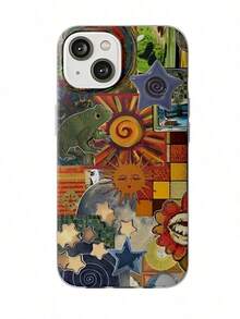 Una elegante funda para teléfono que no incluye cordón ni soporte. Funda para teléfono con diseño de collage retro caprichoso 2 en 1, diseño estético de estrellas, funda protectora de arte abstracto - Compatible con S25/S25 Plus/S25 Ultra/S24/S24 Plus/S24 Ultra/S24 FE/S23/S23+/S23 Ultra/S22/S22+/S22 Ultra/S21/S21+/S21 Ultra/S20 ULTRA/A71/A56/A55/A54/A53/A52/A34/A26/A15/A16/A14/A13/A06 y Phone17,17Air,17pro,17pro,16,16plus,16promax,15Plus,15Pro,15ProMax,14,14Plus,14Pro,14ProMax,13,13Pr - Multicolor 5 - Ver 1