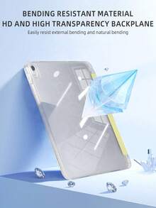 Lemon Yellow Acrylic Y-Shape Foldable Case, Magnetic Closure, Multi-Angle Kickstand, Built-In Pen Slot. High Clear Anti-Bend Anti-Scratch Hard Acrylic Back, Auto Sleep/Wake Function, Minimalist Casual Style. Compatible With IPad 9.7/10.2/10.5/Air4/Air5/10th/10.9/Pro11, Air11(M2)/Air13(M2)/Pro11 13(M4), Air8(M4)2026 11/13 Inch. Note: Minor Hue Deviation Exists From Lighting & Screen Display Variance. - Yellow - View 3