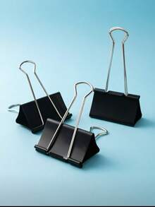 60mm/75mm/100mm Thickened Large/Extra Large Black Long Tail Clips, Swallowtail Clips, Iron Clips, Super Large Long Tail Clips, Large Aperture File Binding Clips, Large Clips, Fixed Clips, Iron Clips, Office Stationery, Extra Large Fixed Clips, Folder Clips, Document Clips, - Extra Large Black Iron Clamp - View 10