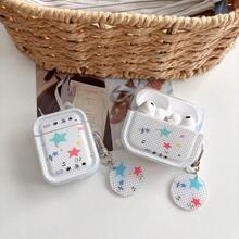 Polka Dot Star Design Earphone Case Music Note Print Earphone Cover TPU Bluetooth Earphone Case Suitable For /2/3/4/Pro Earphone Bag - White - View 7