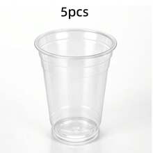 50/40/30/25/20/10/5pcs 16oz Clear Plastic Cups, Large Transparent Cups For Smoothies, Milkshakes, Bubble Tea, Cakes, Weddings, Outdoor Camping, Graduation Parties, Birthday Parties - Transparent - View 12