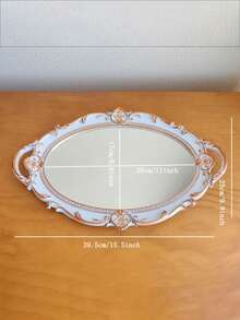 1pc Magic Mirror Mirror Mirror Who Is The Most Beautiful Person In The World~ Cosmetic Tray Hotel Decoration Vintage Mirror French Ins Home Photo Prop Bar Tea Tray - Multicolor - View 6