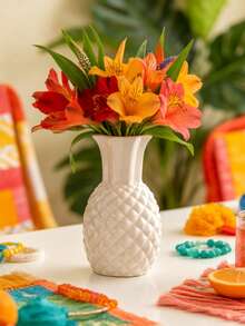1pc Pineapple Shaped Ceramic Vase, Exquisite Craftsmanship, Suitable For Fresh Flower Arrangement. Elegant Decor, Perfect For Garden Table, Dining Room, Study And Office Decoration, Ideal For Holidays And Various Parties. - Vase - View 3