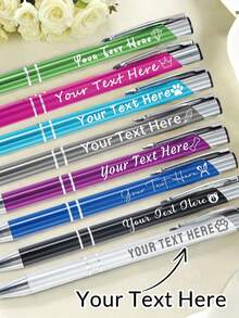 1-240pcs Custom Colorful Ballpoint Pen, Personalized Name School Supplies, Customizable Writing Pen For Student Office Stationery - Multicolor - View 2