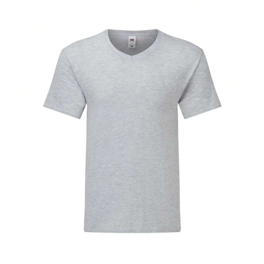 Fruit Of The Loom Mens Iconic 150 V Neck T-Shirt - Heather Grey - View 1
