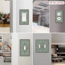 1pc 2D Flat Printed Floral Pattern Border Design Decorative Outlet Cover, Unique Light Switch Plate, Affordable And Easy To Clean, Perfect For Home And Office Decor, 2D Flat Printing Compatible With Single/Double Toggle, Outlet, Switches, Rectangular/Round, No Battery Required, Wall Decor, Wireless, Fits Standard Switches, Light Switch Cover Decoration, Wall Decor For Bathroom/Bedroom/Living Room/Kitchen, Includes Screw Accessories - one-size - View 6
