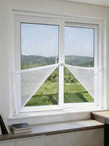 Mosquito-Proof Zipper Window Screen, No Drilling Required, Insect-Proof Window Mesh, Easy Installation, Self-Adhesive, Removable And Reusable Mosquito Net, Suitable For Living Room, Bedroom, Balcony Windows - White - View 1