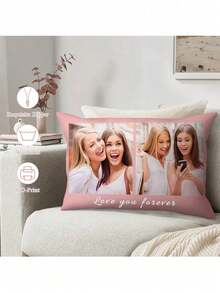 1pc Customized Personalized Photo Printed Pillowcase, Double-Sided Printing, Suitable For Mother's Day/Father's Day/Thanksgiving/Teacher's Day, Create Your Own Photo Pillowcase, Great Gift For Family, Suitable For Him/Her/Boyfriend On Anniversary, Mother's Day, Easter, Halloween, Christmas, Birthday, Valentine's Day, Graduation, Father's Day, Wedding, Home, Sofa, Bed, Car, Tea Room, Bedroom, Bathroom, Living Room, Dining Room - Blue - View 7