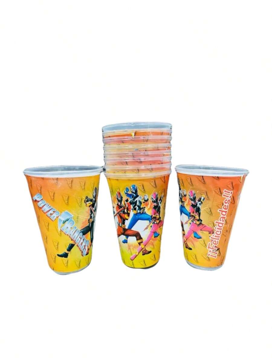 20 Vasos De Personajes Divertidos para Fiesta Aguinaldos Carton Cajitas Colores Cajita Adorno Regalo Bolo Volo Pascua Posada Recuerdo Decoracion Bodas Cumpleaños - Power rangers - Ver 1
