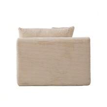 Modular Compression Sofa In Chenille Fabric, Filled With 30D High-Resilience Foam. Easy To Move And Featuring A Non-Slip Base, It Is Ideal For Living Rooms And Other Spaces. Ivory Color. - 米色 - 查看 8