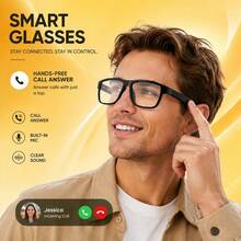 SENBONO 智慧音訊眼鏡 - 觸控操作穿戴式科技、Hi-Fi 音質、內建麥克風、USB 充電、無線連接，適用於音樂、輕量裝飾眼鏡、通話與戶外活動 - 送給男士與女士的完美禮物 - 查看 3