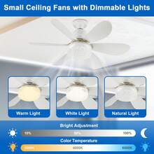 Glass Spotlight For Fan, Dimmable LED Ceiling Fans With Lights And Remote Control, Plug-In Ceiling Fans, 3 Colors, Spotlight Fan - 白色 - 查看 5
