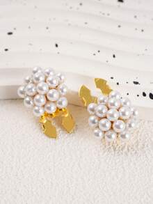 1/2PCS Cufflinks For Shirt Women Button Covers Clip, Elegant Golden Bridal Wedding Button Covers, Vintage Cuff Shirt Jewelry, Perfect Formal Gift - A - View 3