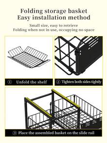 Double Layer Pull-Out Kitchen Cabinet Storage Rack, Under Sink Sliding Organizer With Raised Anti-Drop Guardrail,Pull-Out Basket Greatly Improve Access Efficiency Of Deep Cabinet Goods,Great For Compact Kitchen And Family Daily Cooking Storage Use. - Multicolor - View 3