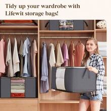 105L Large Storage Bag, Under Bed Storage Container, Closet Organizer Box, Foldable Under Bed Storage Bag For Linen, Sheets, Blankets, Clothes, Quilts, Sweaters, Pillows, Wrapping Paper, Grey, 6pcs Clothes Storage Box Foldable Closet Organizer With Reinforced Handles, Can Hold Clothes, Blankets, Quilts, Sheets, Pillows And Toys With Lid, Foldable Blanket Storage Bag With Zipper, Transparent Window And Reinforced Handles, Closet And Organizing Clothes, Sweaters, Quilts, Bedding - View 4