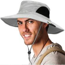 Sombrero de ala ancha para hombre y mujer, sombreros de pesca para hombre, proteccin, sombrero de cubeta de senderismo para mujer, al aire ltima intervensin, verano, - inicial - Ver 6