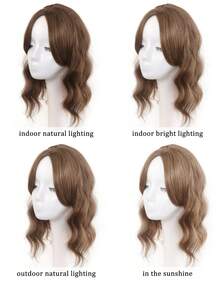 Synthetic Topper Clip In Hair Extensions With Bangs For Women Increase The Amount Of Hair On The Top Of The Head Cover The White,Breathable And Heat-Resistant For Daily Use, Halloween - Multicolor - View 9