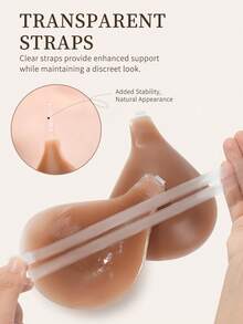 1 buah Bra Pengangkat Tak Terlihat Leher Halter Cokelat, Bra Tak Terlihat Anti Selip untuk Dada Kecil, Bra Tanpa Tali dan Tanpa Punggung, Cocok untuk Gaun, Pakaian Renang, Bikini, Bra Silikon Pengangkat Tak Terlihat Baru dengan Tali, Memperindah Belahan Dada - cokelat kopi - View 4
