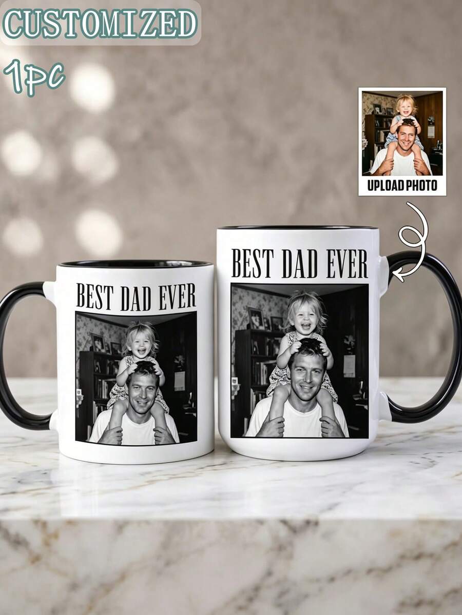 Mug Foto Personalisasi untuk Ayah, Cangkir Hari Ayah yang Disesuaikan, Mug Kolase Foto, Hadiah Ulang Tahun Ayah, Hadiah dari Anak Laki-laki, Anak Perempuan, Istri untuk Ayah, Mug Ayah