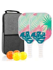 1 Set Pickleball Paddles Carbon Fiber USAPA Approved Set Rackets Honeycomb Core 4 Balls Portable Racquet Cover Carrying Bag Gift Kit Indoor Outdoor - Multicolor - View 3