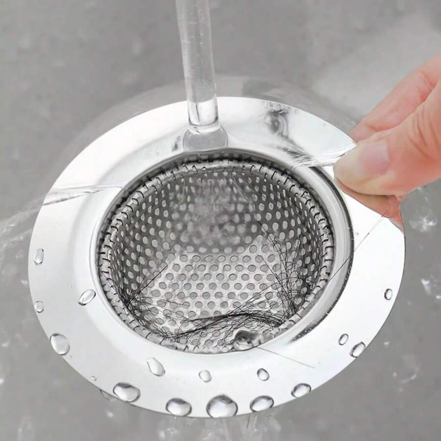 1 buah Filter Saluran Pembuangan Wastafel Dapur Stainless Steel, Saringan Saluran Pembuangan Wastafel, Jaring Anti-Penyumbatan untuk Bak Cuci Sayuran - View 1