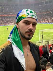 1pc 90*90cm World Cup Football Print Scarf, Suitable For Sports Enthusiasts, Unisex World Cup Fan Gear - Green - View 6