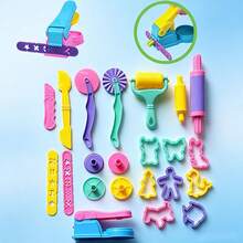 22pcs Plastic Craft Model Tool Set | Includes Rolling Pin, Cutter, Scraper, Shaping Tools, Suitable For Home Or Classroom, Shapes Include Star, Heart, Bone, Etc. (Random Color) - Model Tools - View 2