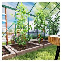 16x8ft Greenhouse Aluminum Walk-In Garden- Polycarbonate Panels, Adjustable Vent, Rain Gutter, Sliding Door - Winter Plant Protection - Multicolor - View 8