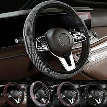 1 pieza Funda de volante de coche con decoración de strass, accesorios de coche para mujeres, funda de volante para mujeres, accesorios de coche - A - Ver 2
