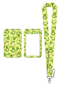 1pc Cute Style Fruit Kiwi, Avocado, Watermelon, Strawberry Pattern Long Lanyard ID Card Holder Set, Suitable For Doctors, Nurses, Students, Teachers, Exhibition Staff ID Badge Lanyard, Can Be Used As Exhibition, Gift, Keychain Or Daily Use - Multicolor - View 3