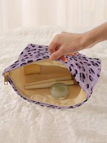 1pc Portable Cosmetic Storage Bag Animal Leopard Print Double-Sided Printed Travel Zipper Makeup Pouch Multi-Functional Toiletry Organizer Bag - Multicolor - View 3