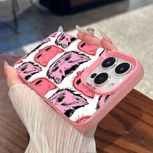 Funda para móvil con diseño de adorables caras de gato rosa, compatible con Samsung, Apple, VIVO, OPPO, , ,  y Honor. Fabricada en TPU, protege eficazmente tu teléfono de golpes y caídas. - Rosa - Ver 6